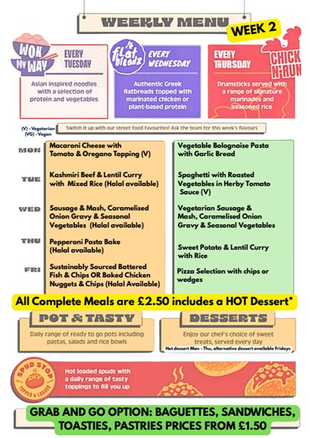 Week Two Menu - Autumn Term A photo of the school menu